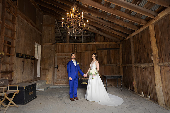 Bride and Groom at the Barn in Falkirk Estate